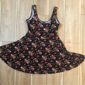 Floral Black Tank Dress